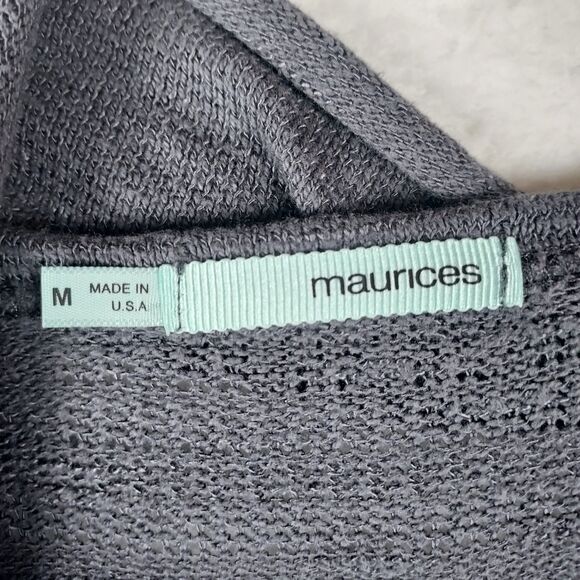 Maurices Women’s Open Front Cardigan Sweater Gray M Cotton Rayon USA Made - Picture 3 of 8